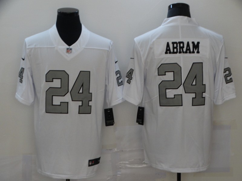 Men's Las Vegas Raiders Jonathan Abram #24 White Jersey
